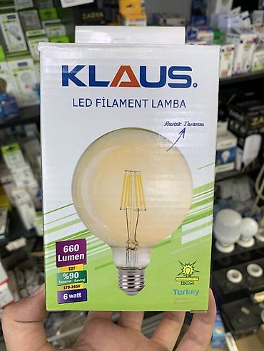 лампачки: Светодиодная лампа KLAUS LED Filament G95 - Световой поток: 660 лм - — 1