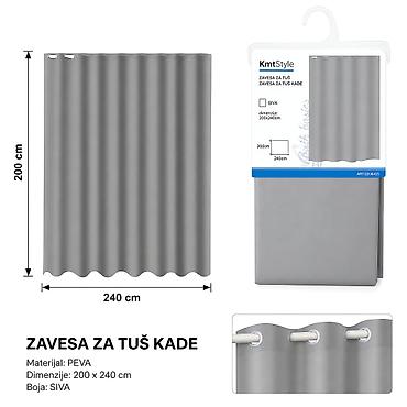 EVA zavesa za tuš, jednobojna siva 2208421-A - Brend: Kmt Style - na lalafo.rs EVA zavesa za tuš, jednobojna siva 2208421-A - Brend: Kmt Style -