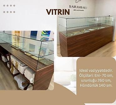 Оборудование для магазинов: Quru vitrin ölcü qeyd edilib. Qiymet 1200 azn Çox baha alinib. Unvan — 1