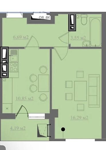 rent flat: 1 комната, 42 м², ул. Горького / Алматинка 10 этаж — 6