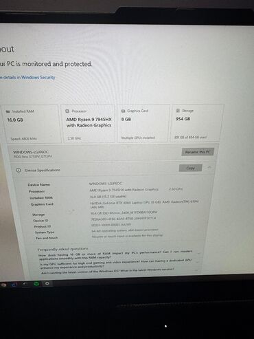 ASUS: ASUS ROG (Republic of Gamers) oyun noutbuku ( 3700 azn alınıb — 11