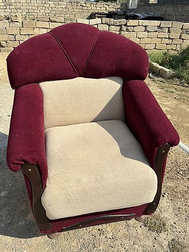 kreslolar ofis ucun: Mebel: Yumşaq kreslo - Dizayn: İkirəngli model – tünd bordo korpus və — 1
