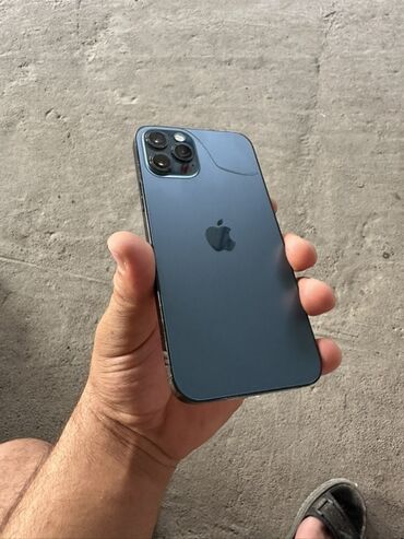 аккумулятор для айфона: IPhone 12 Pro, Колдонулган, 128 ГБ, Көк, Коргоочу айнек, Каптама, 76 %