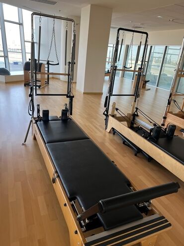 İdman çantaları: Pilates Reformer + Tower trenajor dəsti - Taxta karkaslı, möhkəm