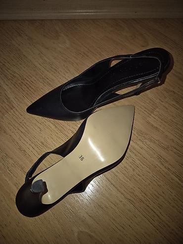 Tuflilər: Qadın dəbli ayaqqabısı – slingback stiletto - Rəng: qara - Model — 2