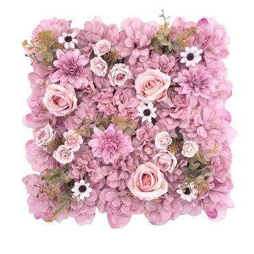 Süni güllər: Dekorativ süni gül paneli – kvadrat modul - Dizayn: sıx çiçək — 9