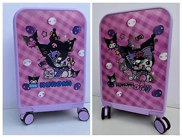 Rančevi, torbe i koferi: Dečji kofer na točkiće – Kuromi dizajn, ljubičasti - Šarmantan kofer — 1
