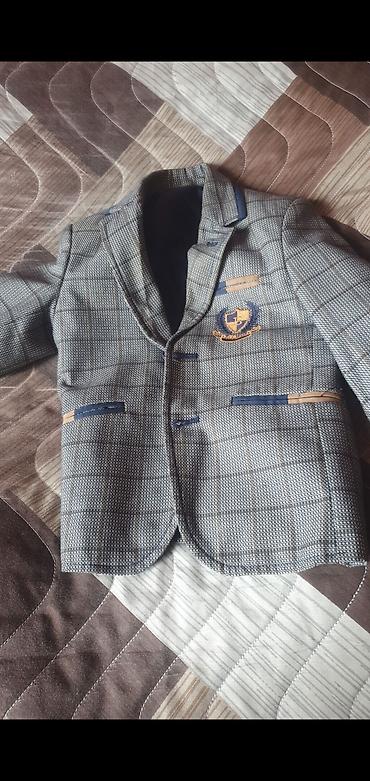 Üst geyimləri: Uşaq üçün klassik şalvarüstü gödəkcə (blazer) - Rəng və naxış: Boz — 1