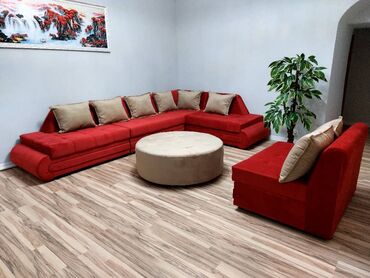 Диваны: Угловой диван, цвет - Красный, Новый