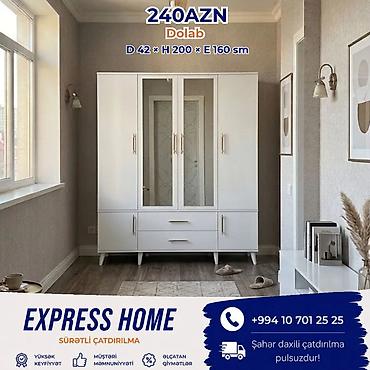 Yeni, 4 qapılı, Güzgülü, Açılan, Düz dolab lalafo.az -da Yeni, 4 qapılı, Güzgülü, Açılan, Düz dolab