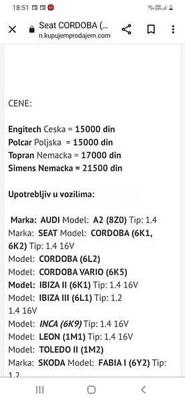 crevo interkulera: KLAPNA GASA ZA SEAT IBIZA, LEON, TOLEDO OD 1999. DO 2008. GOD. | — 3