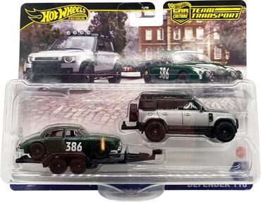mutfaq oyuncaqları: Hot wheels premium land rover transport team