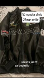 Köynəklər: Unisex süni dəridən idman üslublu jaketlər Model 1: - Qara rəng