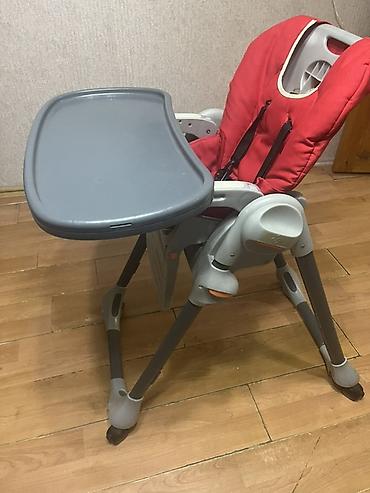 Uşaq dünyası: Uşaq yemək stulu - Rəng: boz plastik konstruksiya, qırmızı yumşaq — 3