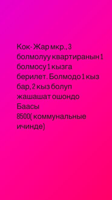 сдается комната кок жар: 3 бөлмө, Менчик ээси, Чогуу жашоо менен