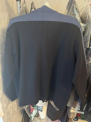 ag jaket: Kişi üçün trikotaj jaket/kardiqan - Rəng: tünd göy (yuxarı hissə və — 5