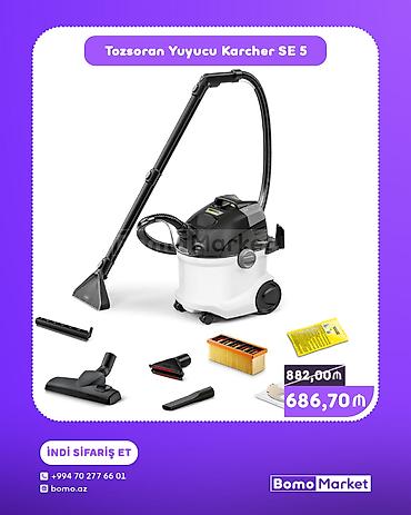 Tozsoran Yuyucu Karcher SE 5 Xalça, mebel döşəməsi və avtomobil lalafo.az -da Tozsoran Yuyucu Karcher SE 5 Xalça, mebel döşəməsi və avtomobil