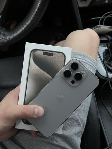 телефоны кнопачные: IPhone 15 Pro, Колдонулган, 256 ГБ, Natural Titanium, Каптама, Куту, 87 %