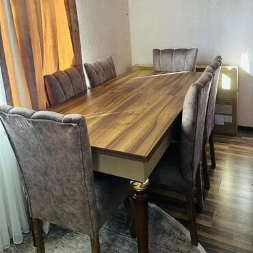 Salon masaları: Qonaq otağı üçün, Yeni, Açılan, 6 stul