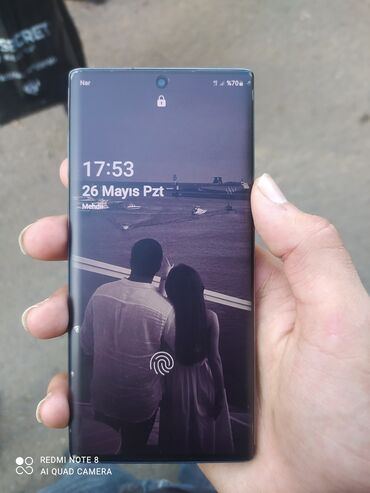 ayfon 8: Samsung Note 10, 256 ГБ, цвет - Синий, Отпечаток пальца