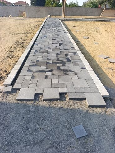 Tamet: Tamet döşəmə xidməti – dekorativ beton/daş təməli ilə həyət və giriş — 11