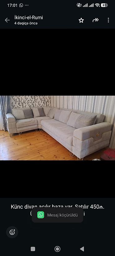Künc divan açılır baza var. Satılır 450₼. Ünvan Xocasən &Rumi