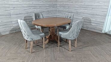 Setovi stolova i stolica: 🔹Model stola - Baluster okrugli 🔹Dimenzije -100x100+30 💸Cena - 175€ — 5