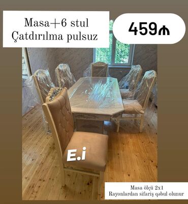 Uşaq və gənc otağı üçün dəstlər: Qonaq otağı üçün, Yeni, 6 stul