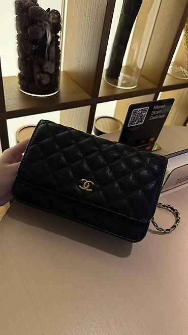 cc: Сумка-кошелёк на цепочке Chanel (WOC), чёрный цвет. - Материал — 1