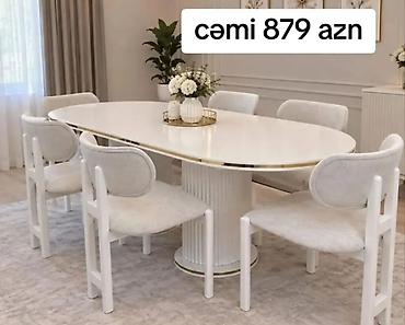 saloglu stullar: Qonaq otağı üçün, Yeni, Açılmayan, Oval masa, 6 stul — 1