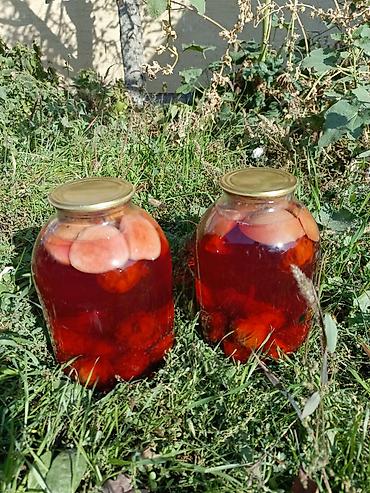 купить дикий виноград: Домашний компот сливово-яблочный - Натуральный, сварен из садовых — 2