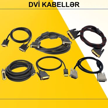 Modemlər və şəbəkə avadanlıqları: DVİ Kabellər ⭐DVİ D to DVİ D (24+1pin) 1,5m 1080P 60HZ – 10 AZN ⭐DVİ D