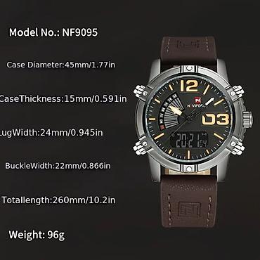 Qol saatları və aksesuarlar: NAVIFORCE NF9095 kişi qol saatı Xüsusiyyətlər: - Hibrid göstərici — 2