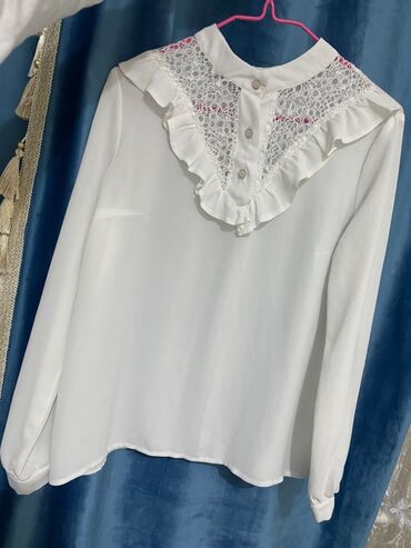 дизайнерские рубашки женские: Блузка, Шифон, Solid print, Жакасы менен
