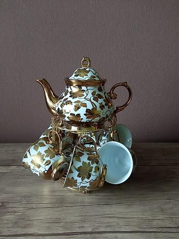 first class cay: Çay dəsti, rəng - Mavi, Farfor — 1