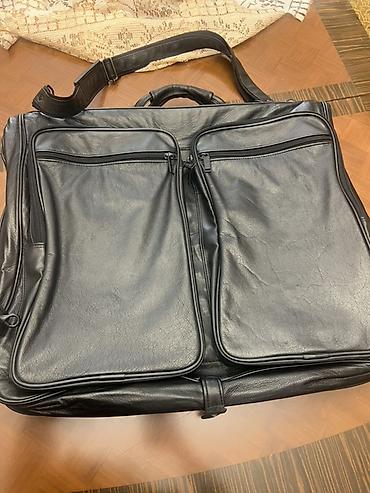 meta eynek: Təmiz Dəri geyim üçün asma-səyahət çantası (garment bag) - Material — 4