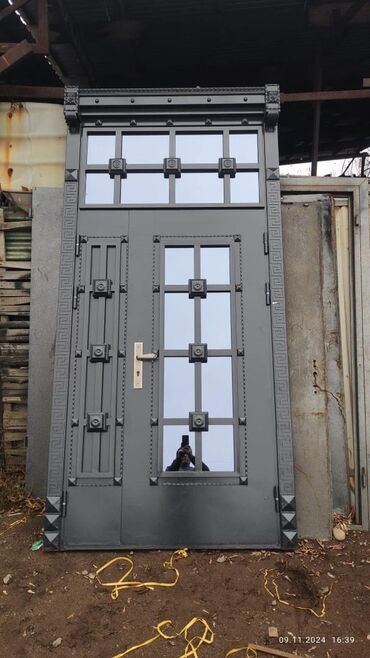 Двери для домов и квартир: Двери для домов и квартир, Металл, Двустворчатая, цвет - Серый — 17