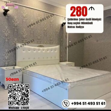 Çarpayılar: Yeni, İkinəfərlik çarpayı, Bazasız, Matras ilə, Siyirməsiz, Azərbaycan — 5