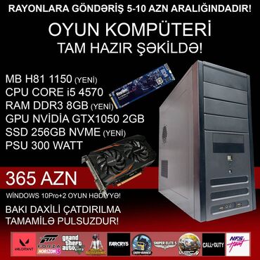 Masaüstü kompüterlər və iş stansiyaları: Oyun üçün Kompüter "Gaming Core i5 4570 GTX1050 2GB 256GB NVME” ⭐Tək -da lalafo.az — 1 Masaüstü kompüterlər və iş stansiyaları: Oyun üçün Kompüter "Gaming Core i5 4570 GTX1050 2GB 256GB NVME” ⭐Tək — 1