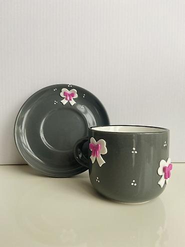 sərv: Çay dəsti, rəng - Boz, Keramika — 7