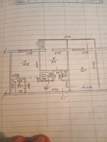 купить квартиру в тунгуче: 2 комнаты, 52 м², 105 серия, 5 этаж, Старый ремонт