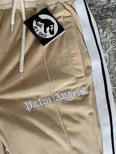 nike tech fleec: Спортивные штаны Palm Angels - Цвет: бежевый (песочный) - Материал — 3