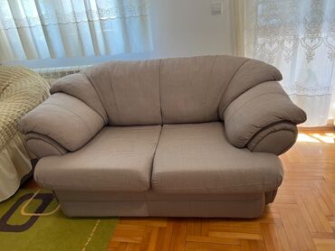 fotelje drvene: Three-seat sofas, Textile, color - Grey, Used