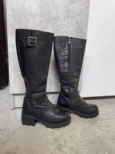 секс форма: Женские высокие сапоги из чёрной натуральной кожи. Турция, состояние