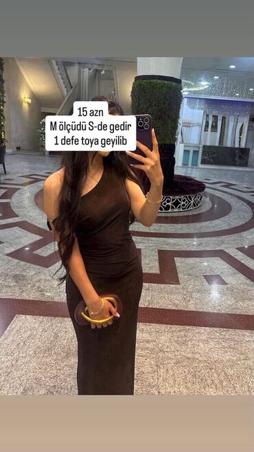 вечерняя платье новая: - Məhsul: Qəhvəyi elbisə - Model: Tək çiyinli, bədənə oturan, uzun
