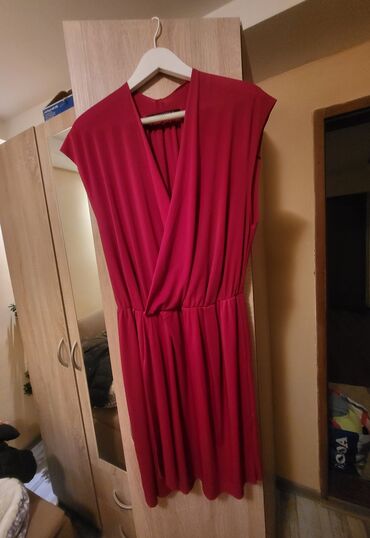 sljokicave haljine: Zara L (EU 40), bоја - Crvena, Kratkih rukava