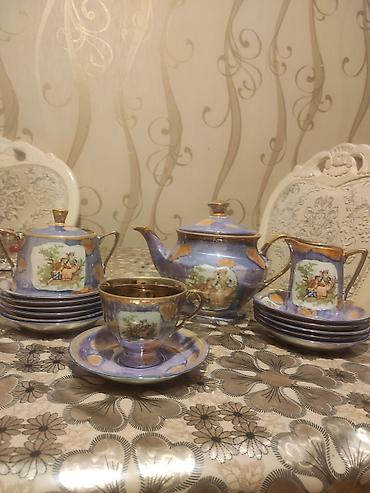 qədimi caydan: Çay dəsti, rəng - Göy, Farfor, Polşa — 4