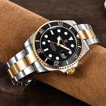 Ručni satovi: PAGANI DESIGN PD-1639 - 43mm -Zlatna/Crna- Rolex Submariner Potpuno — 3