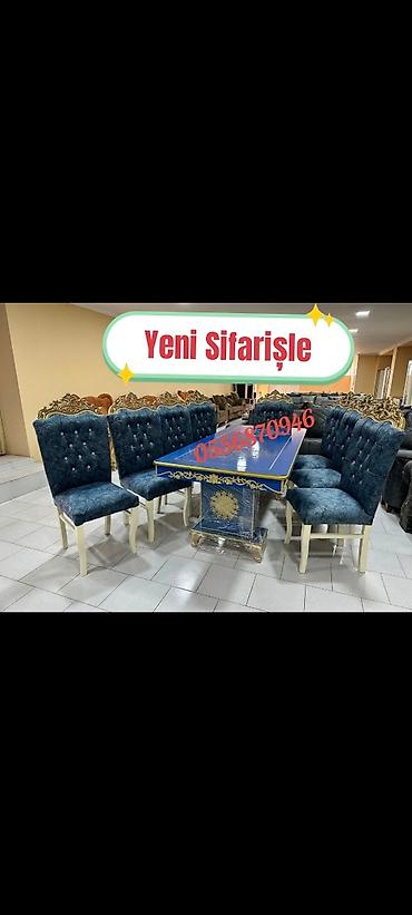 tek termolar: Qonaq otağı üçün, Yeni, Açılan, Dördbucaq masa, 6 stul — 2