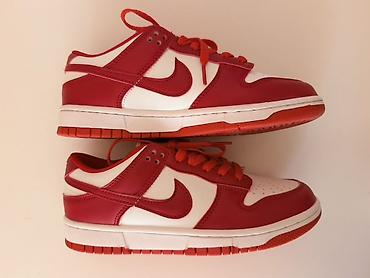 футбольный красовка: Nike Dunk Low (GS) Red/White - Модель: Nike Dunk Low, подростковая/GS — 2